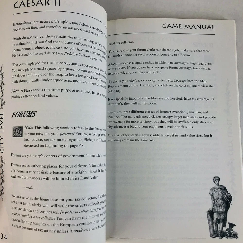 Caesar II Game Manual For Sierra RPG Strategy Reference Softcover Vintage
